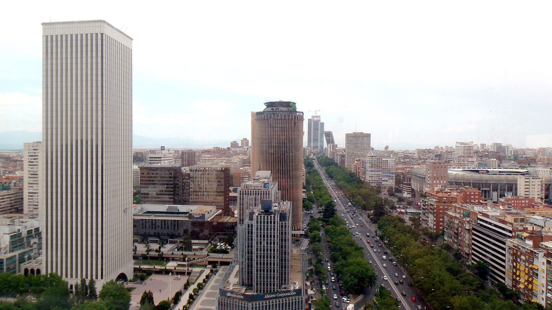 Paseo de la Castellana de Madrid visto desde la altura