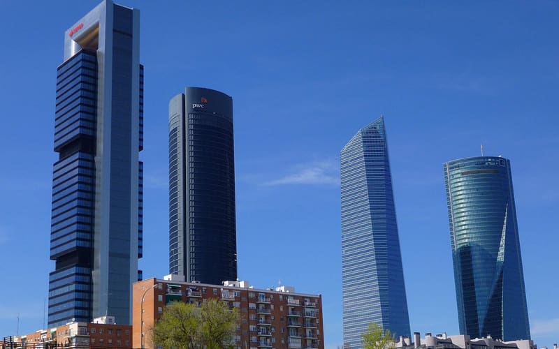 Las Cuatro Torres del distrito financiero de Madrid